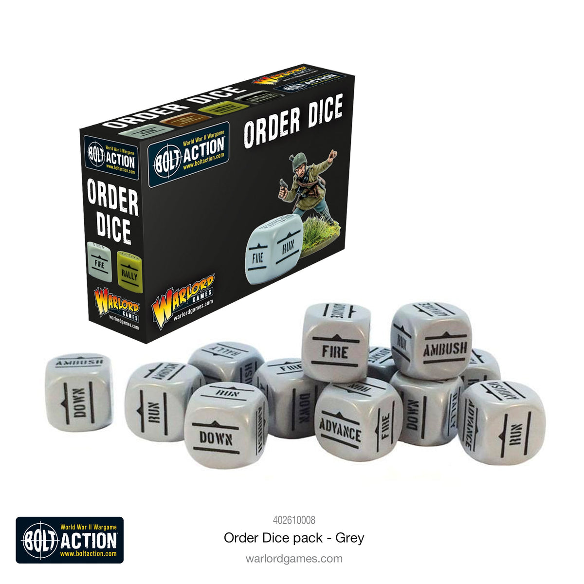 Bolt Action: Orders Dice - Grey