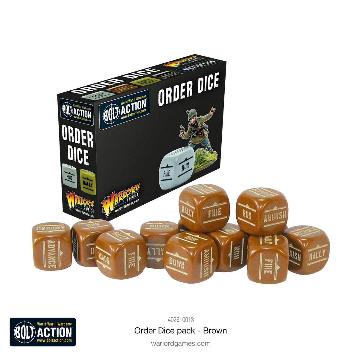 Bolt Action: Orders Dice - Brown