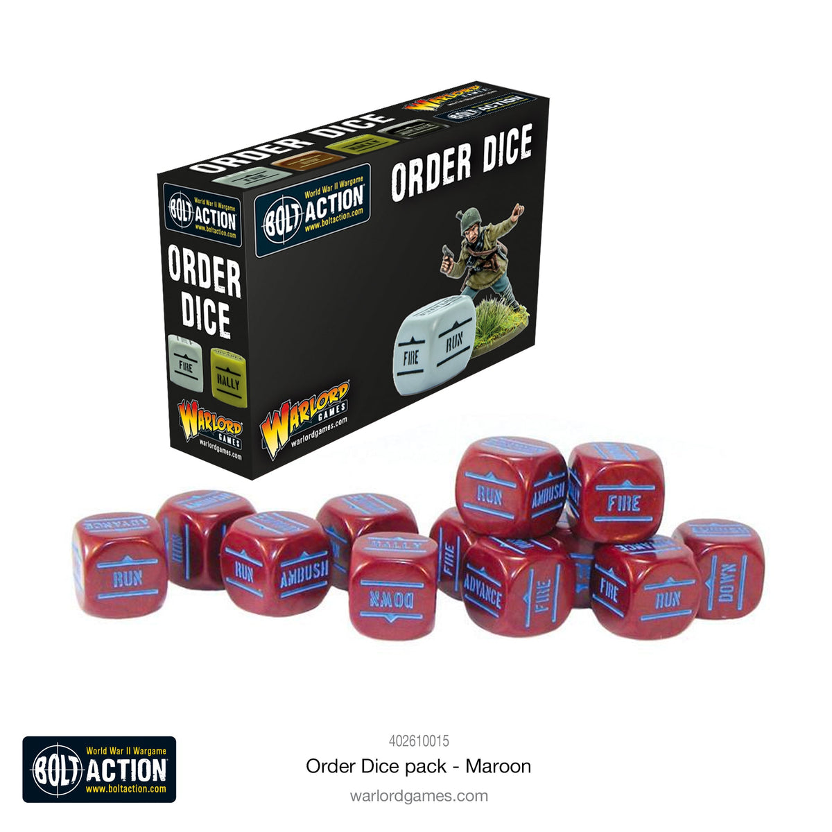 Bolt Action: Orders Dice - Maroon