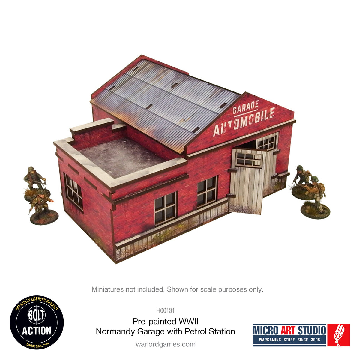 Prepainted WW2 Normandy Garage with Petrol Station