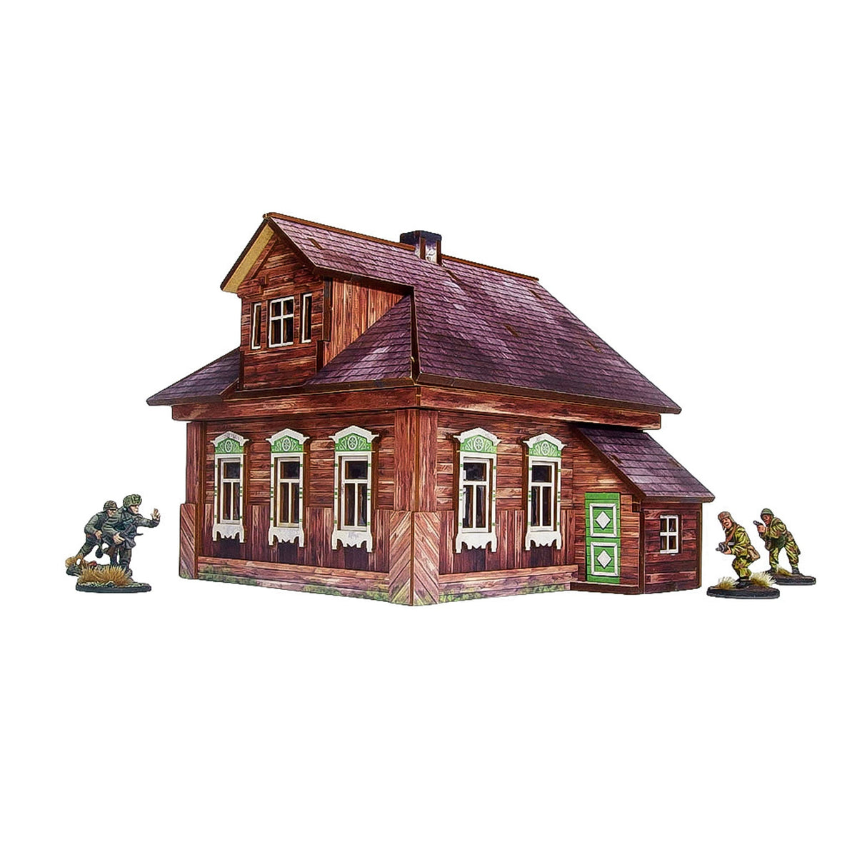 Prepainted WW2 Ostfront Stalingrad Small House (with garage) (3)