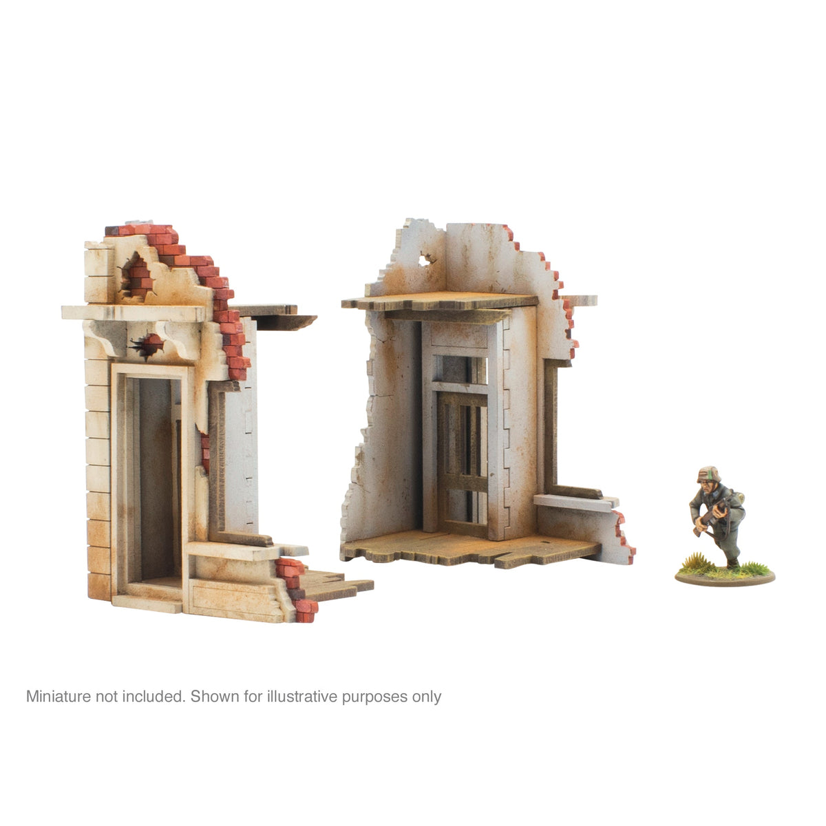 Euorpean City - Pair of Destroyed Building Ends