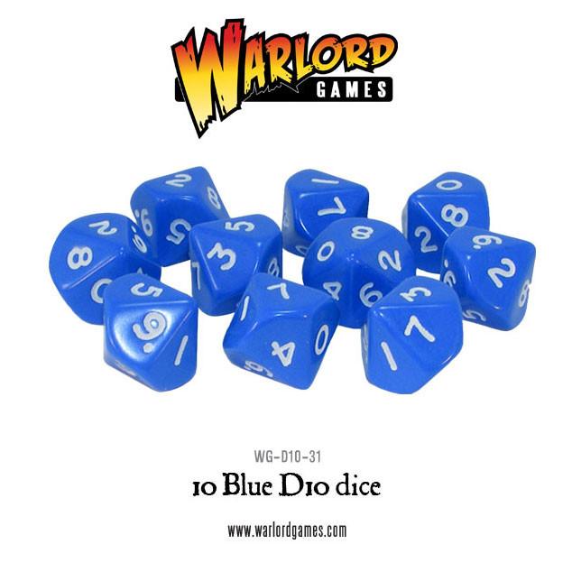Blue D10 Dice