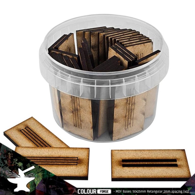MDF Bases - 50x25mm Rectangular - 2mm spacing (35)